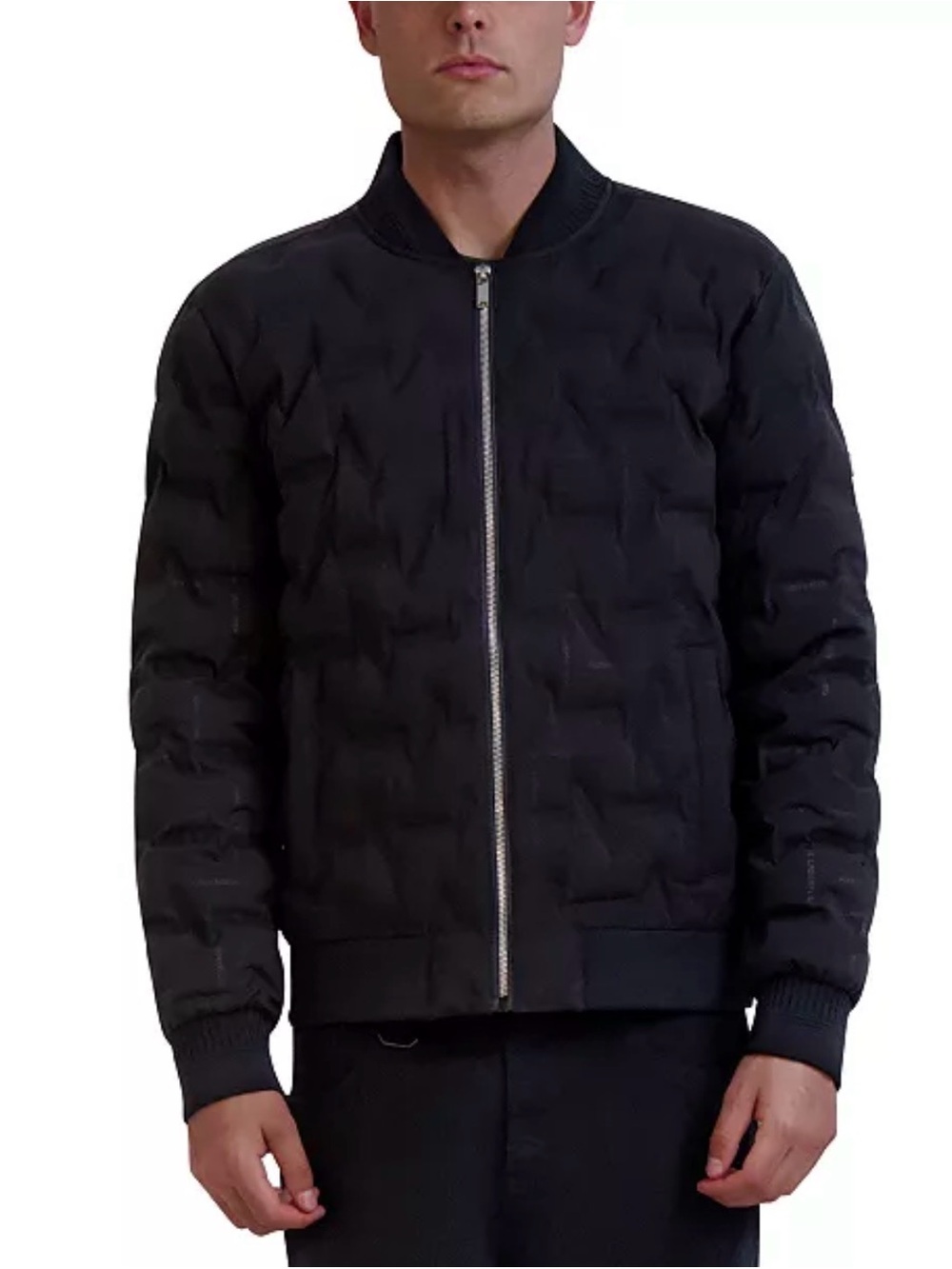 Karl Lagerfeld Paris Men’s Black Quilted Bomber Jacket Size Small